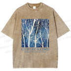 Unisex Klimt Tree in Blue Night Printed Washed Tee
