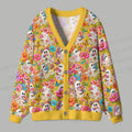 Halloween Floral Ghost Ugly Cardigan Sweater