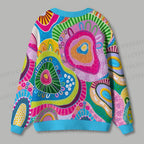 Abstract Multicolor Painting Ugly Cardigan Sweater