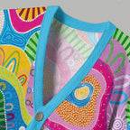 Abstract Multicolor Painting Ugly Cardigan Sweater