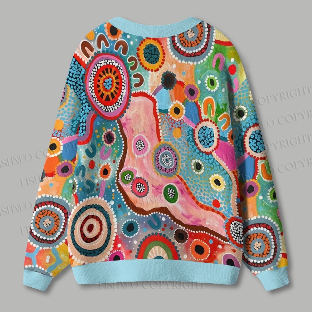 Yayoi Kusama Art Graffiti Ugly Cardigan Sweater