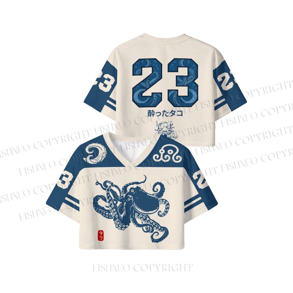 Octopus Japanese Style Crop Sport Jersey Shirts