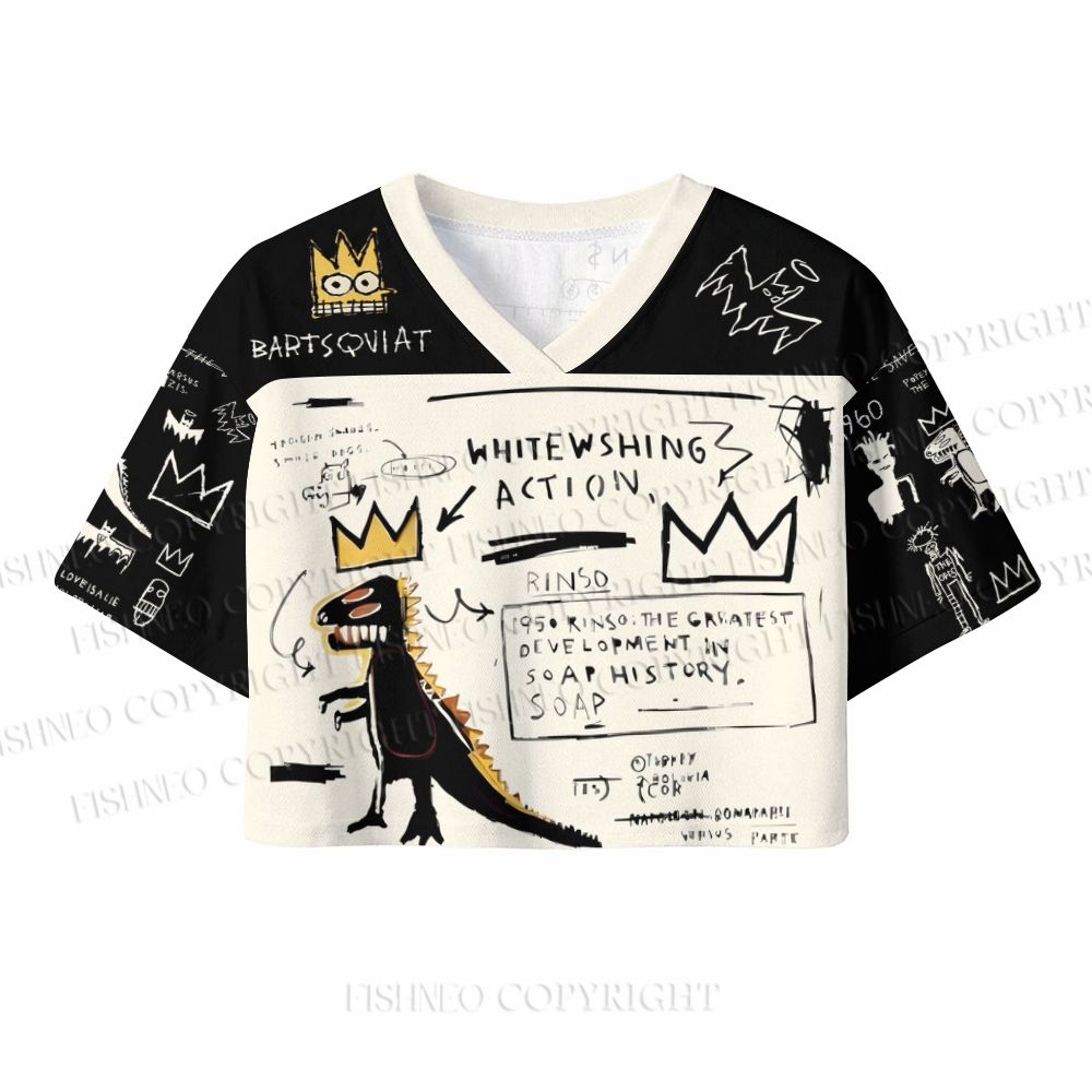 Jean-Michel Basquiat Dinosaur Crop Sport Jersey Shirts