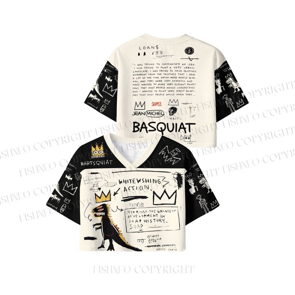Jean-Michel Basquiat Dinosaur Crop Sport Jersey Shirts