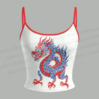 Blue & Red Silly Dragon Top & Elasticated Trousers Two-Piece Set