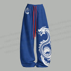 Blue & Red Silly Dragon Top & Elasticated Trousers Two-Piece Set