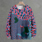 Fire Leopard Crew Neck Sweater
