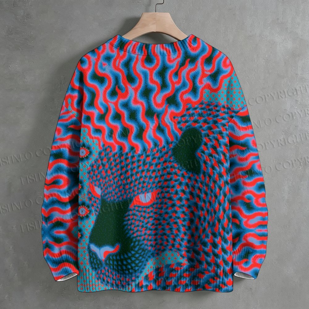 Fire Leopard Crew Neck Sweater