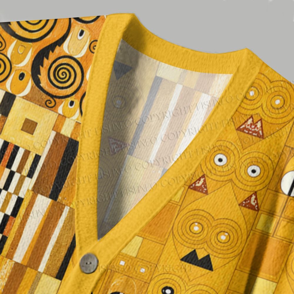 Klimt Geometric Art Ugly Cardigan Sweater
