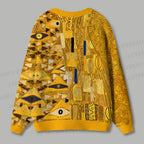 Klimt Triangle Eyes Art Ugly Cardigan Sweater