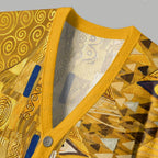 Klimt Triangle Eyes Art Ugly Cardigan Sweater