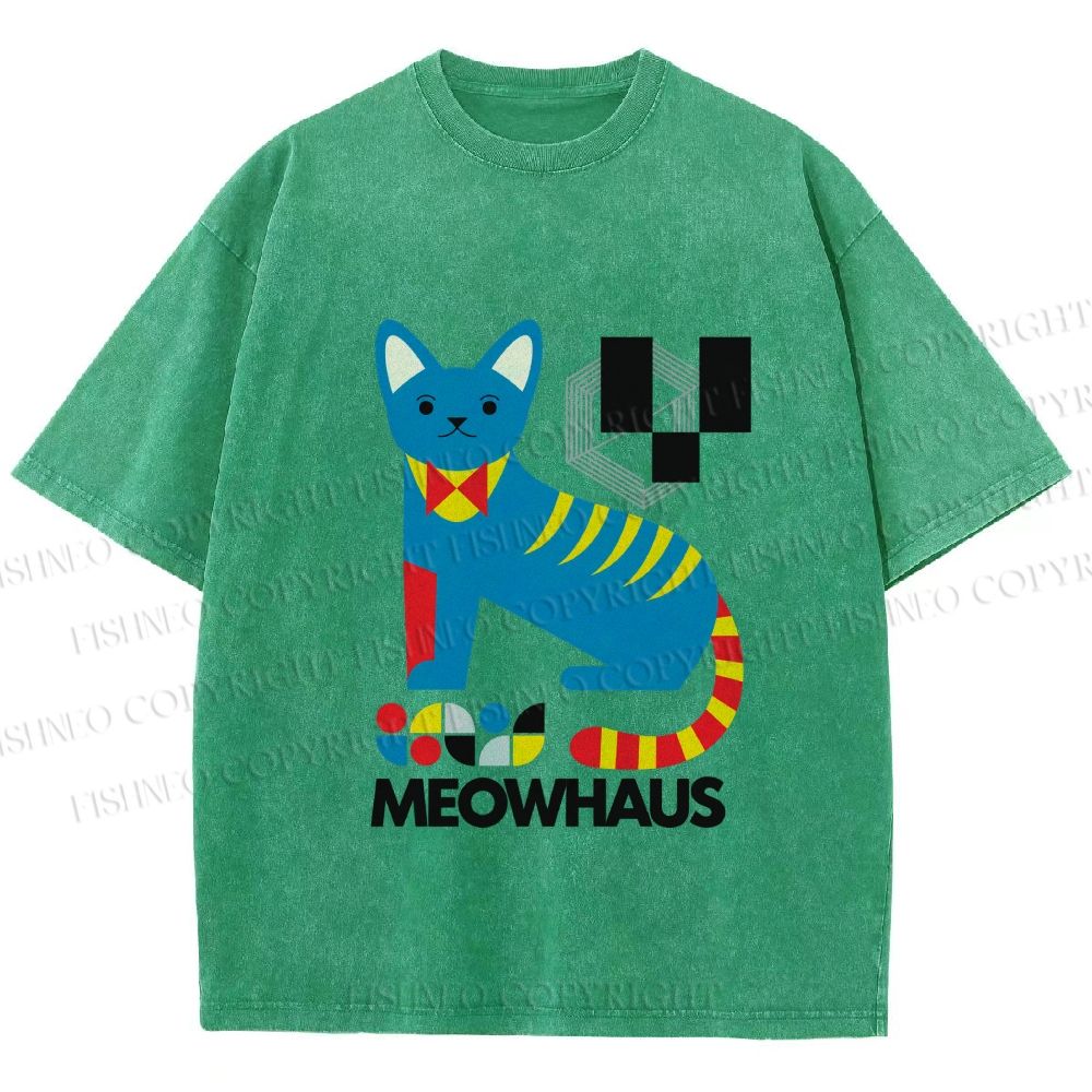 Unisex Meowhaus Printed Washed Tee