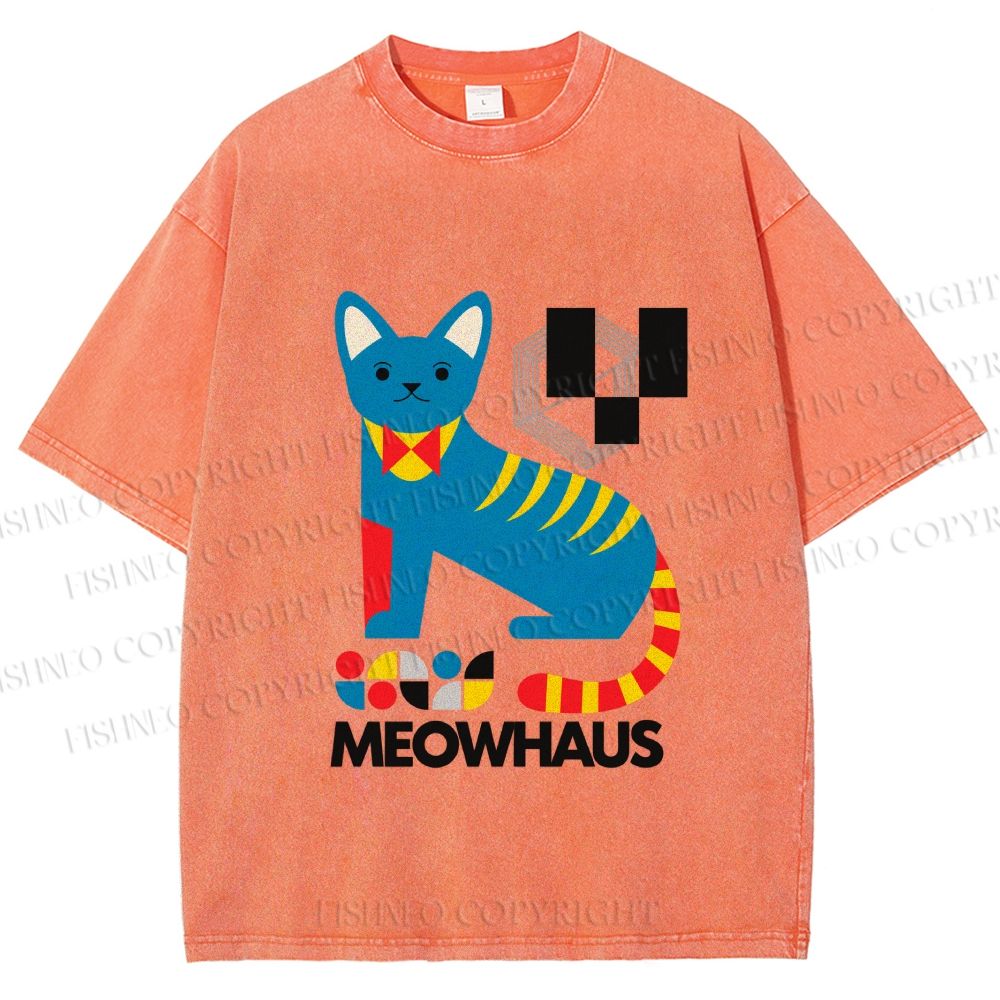 Unisex Meowhaus Printed Washed Tee