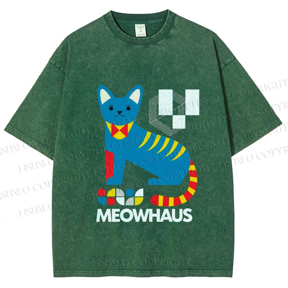 Unisex Meowhaus Printed Washed Tee