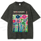 Unisex Yayoi Kusama Polka Dot Forest Printed Washed Tee