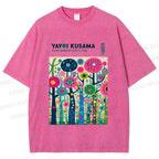 Unisex Yayoi Kusama Polka Dot Forest Printed Washed Tee