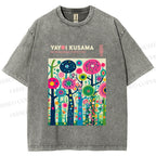 Unisex Yayoi Kusama Polka Dot Forest Printed Washed Tee