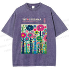 Unisex Yayoi Kusama Polka Dot Forest Printed Washed Tee