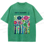 Unisex Yayoi Kusama Polka Dot Forest Printed Washed Tee