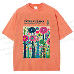 Unisex Yayoi Kusama Polka Dot Forest Printed Washed Tee
