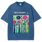 Unisex Yayoi Kusama Polka Dot Forest Printed Washed Tee