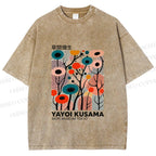 Unisex Yayoi Kusama Polka Dot Forest Printed Washed Tee