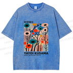 Unisex Yayoi Kusama Polka Dot Forest Printed Washed Tee