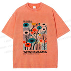Unisex Yayoi Kusama Polka Dot Forest Printed Washed Tee