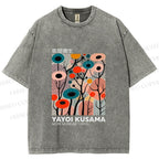 Unisex Yayoi Kusama Polka Dot Forest Printed Washed Tee