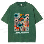 Unisex Yayoi Kusama Polka Dot Forest Printed Washed Tee