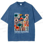 Unisex Yayoi Kusama Polka Dot Forest Printed Washed Tee