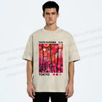 Unisex Yayoi Kusama Polka Dot Forest Printed Washed Tee