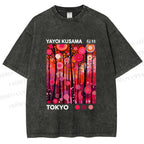 Unisex Yayoi Kusama Polka Dot Forest Printed Washed Tee