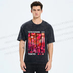 Unisex Yayoi Kusama Polka Dot Forest Printed Washed Tee