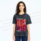 Unisex Yayoi Kusama Polka Dot Forest Printed Washed Tee