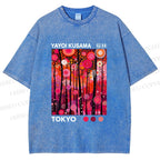 Unisex Yayoi Kusama Polka Dot Forest Printed Washed Tee