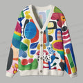 Multicolor Graffiti Ugly Cardigan Sweater