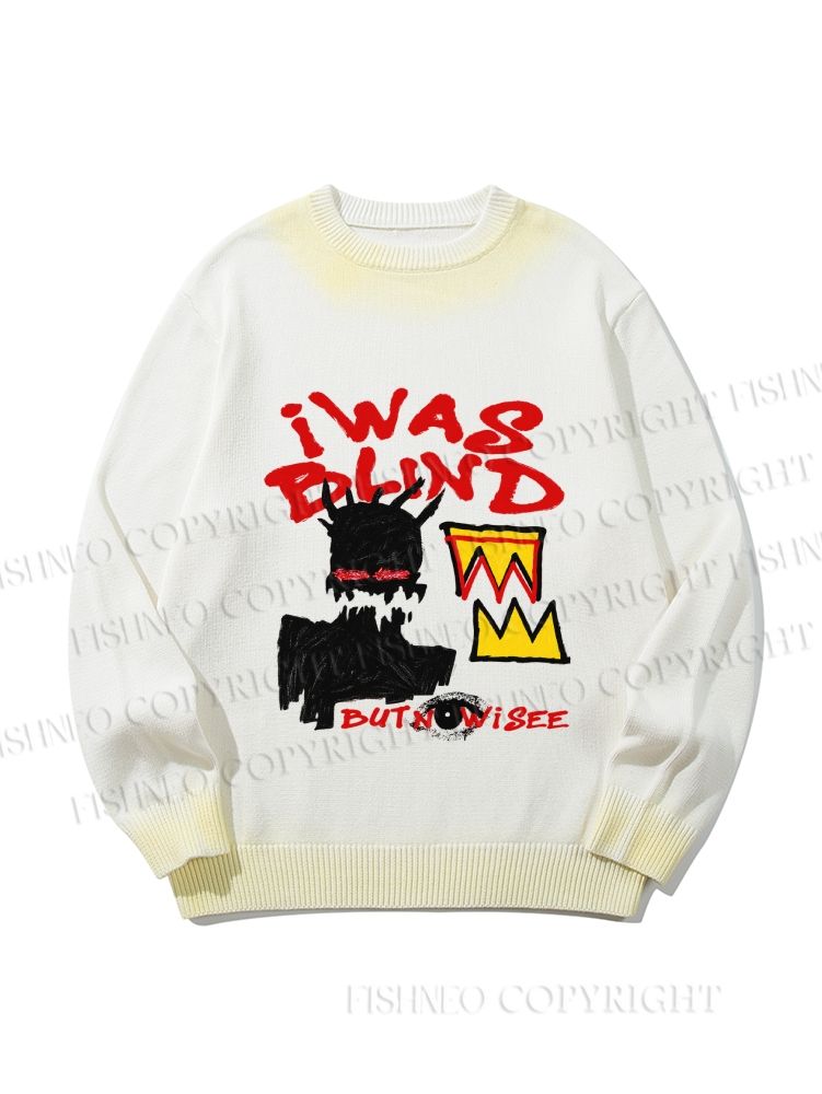 Unisex Jean-Michel Basquiat I Was Blind Gradient Casual Sweater