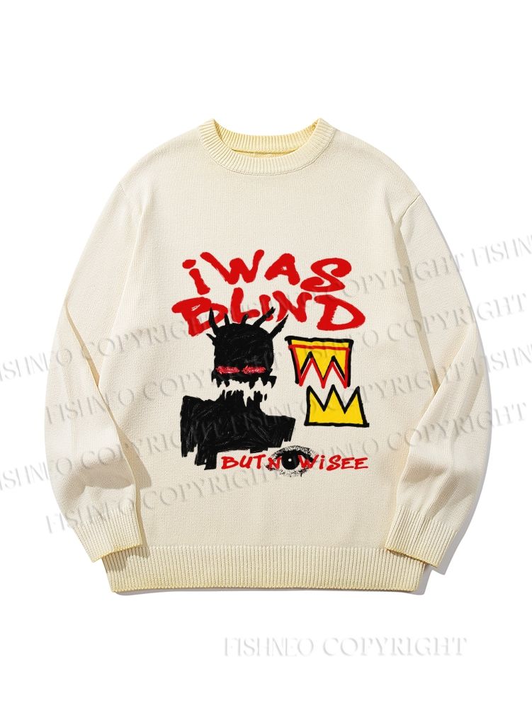 Unisex Jean-Michel Basquiat I Was Blind Gradient Casual Sweater