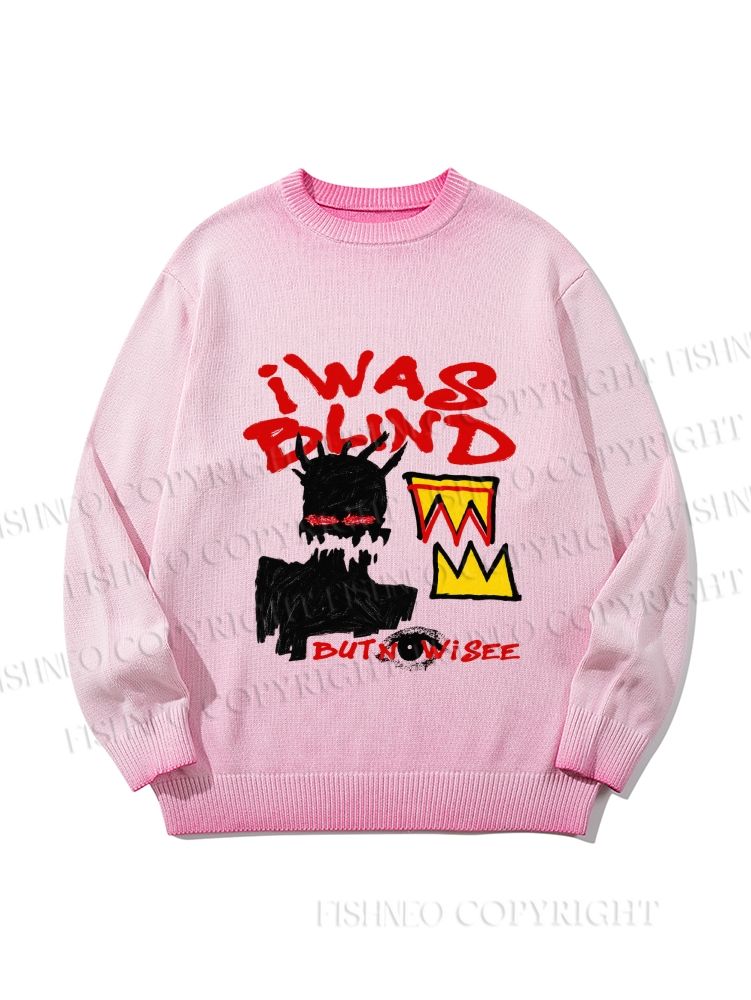Unisex Jean-Michel Basquiat I Was Blind Gradient Casual Sweater