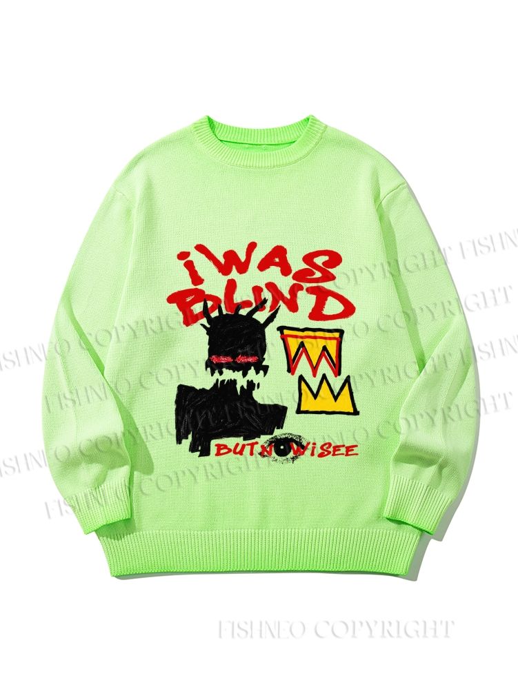 Unisex Jean-Michel Basquiat I Was Blind Gradient Casual Sweater