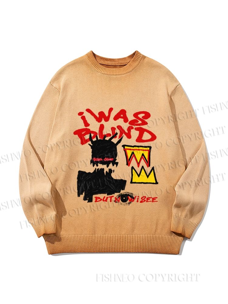 Unisex Jean-Michel Basquiat I Was Blind Gradient Casual Sweater