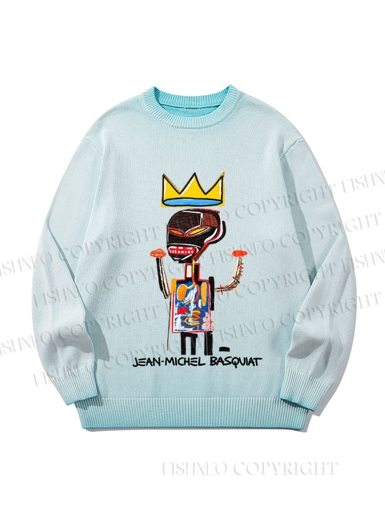 Unisex Jean-Michel Basquiat Gradient Casual Sweater