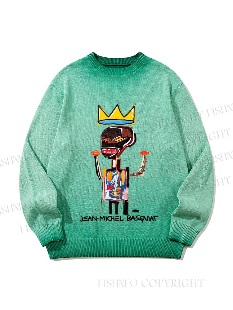Unisex Jean-Michel Basquiat Gradient Casual Sweater