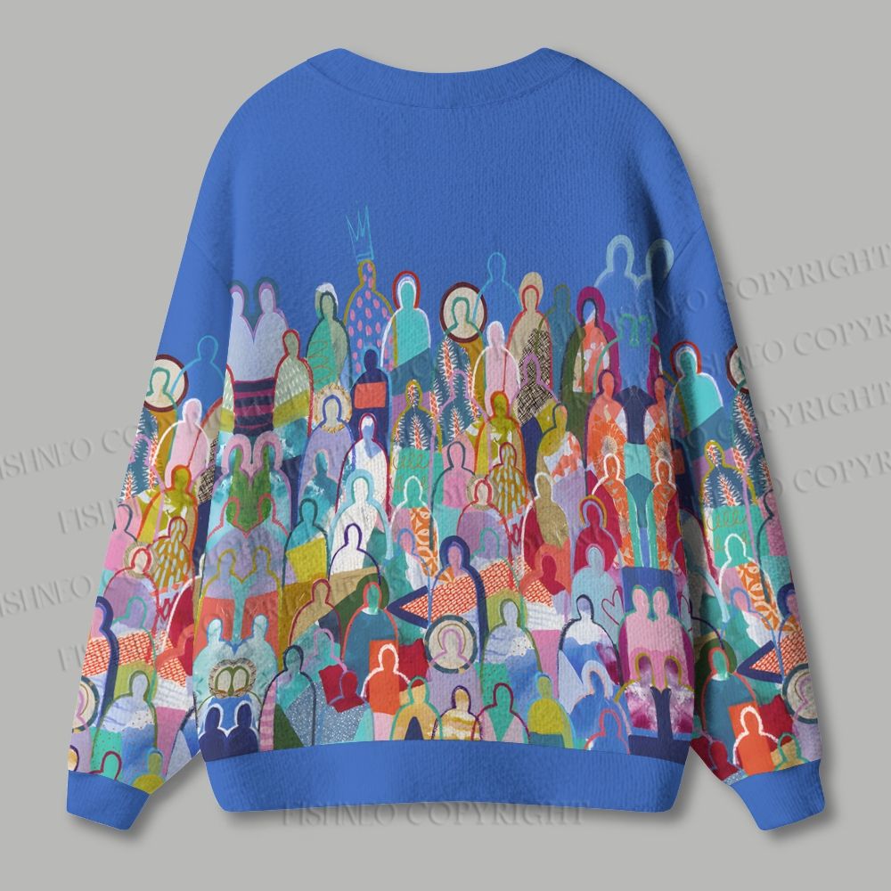 Rise With The Crowds Ugly Cardigan Sweater