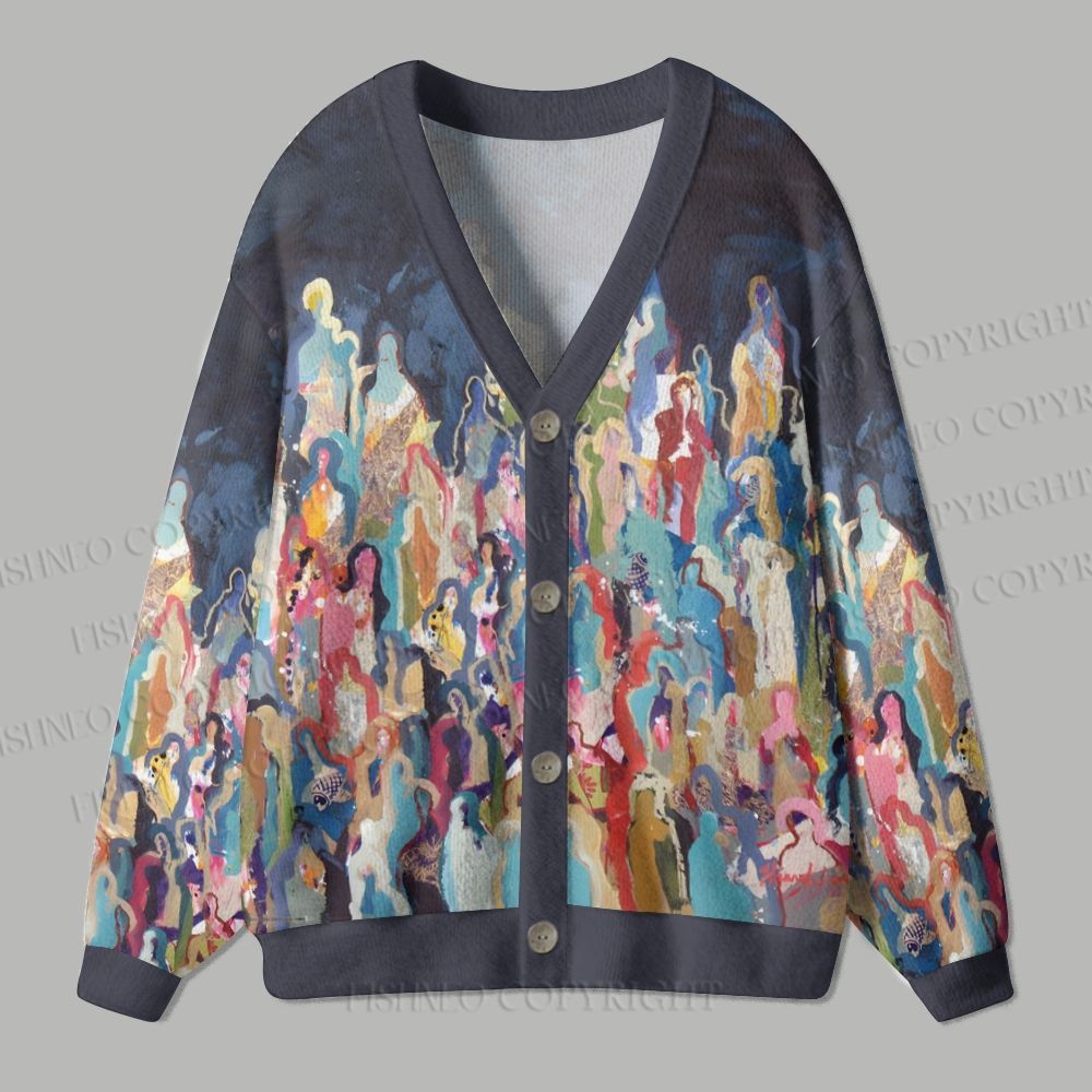 Rise With The Crowds Ugly Cardigan Sweater