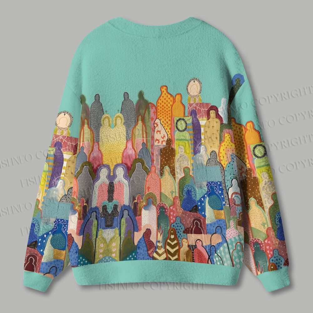 Rise With The Crowds Ugly Cardigan Sweater