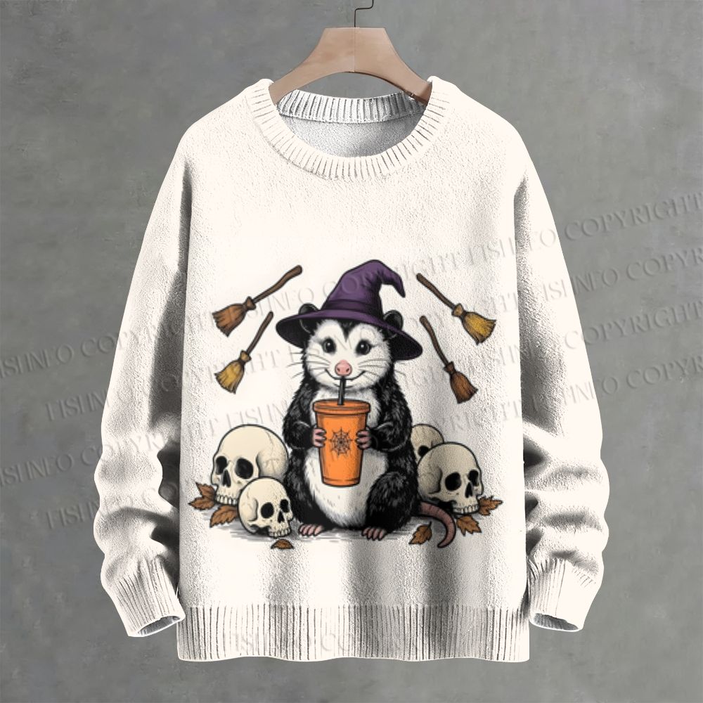 Halloween Opossum Crew Neck Sweater
