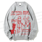 Unisex Jean-Michel Basquiat Graffiti Printed Sweatshirt