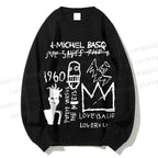 Unisex Jean-Michel Basquiat Graffiti Printed Sweatshirt